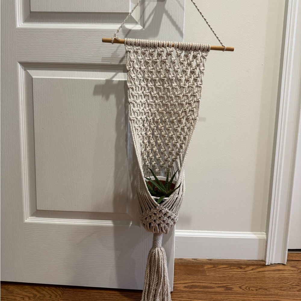 Handcrafted Cream Macrame Wall Hanging